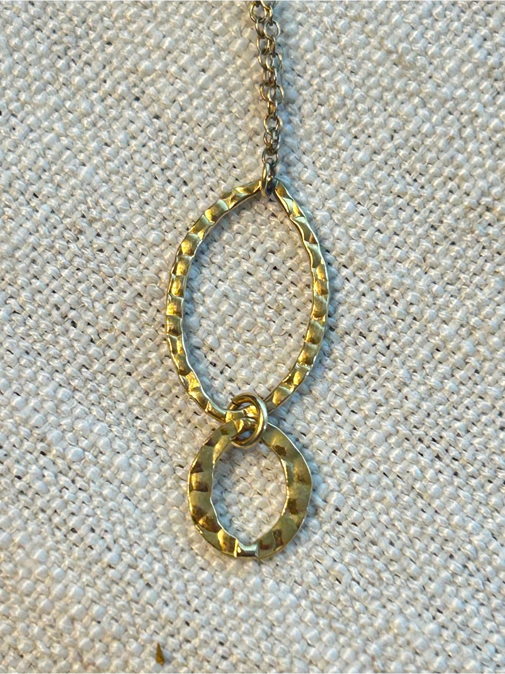 1/20 14K Gold Filled Double Circle Pendant Necklace 18”